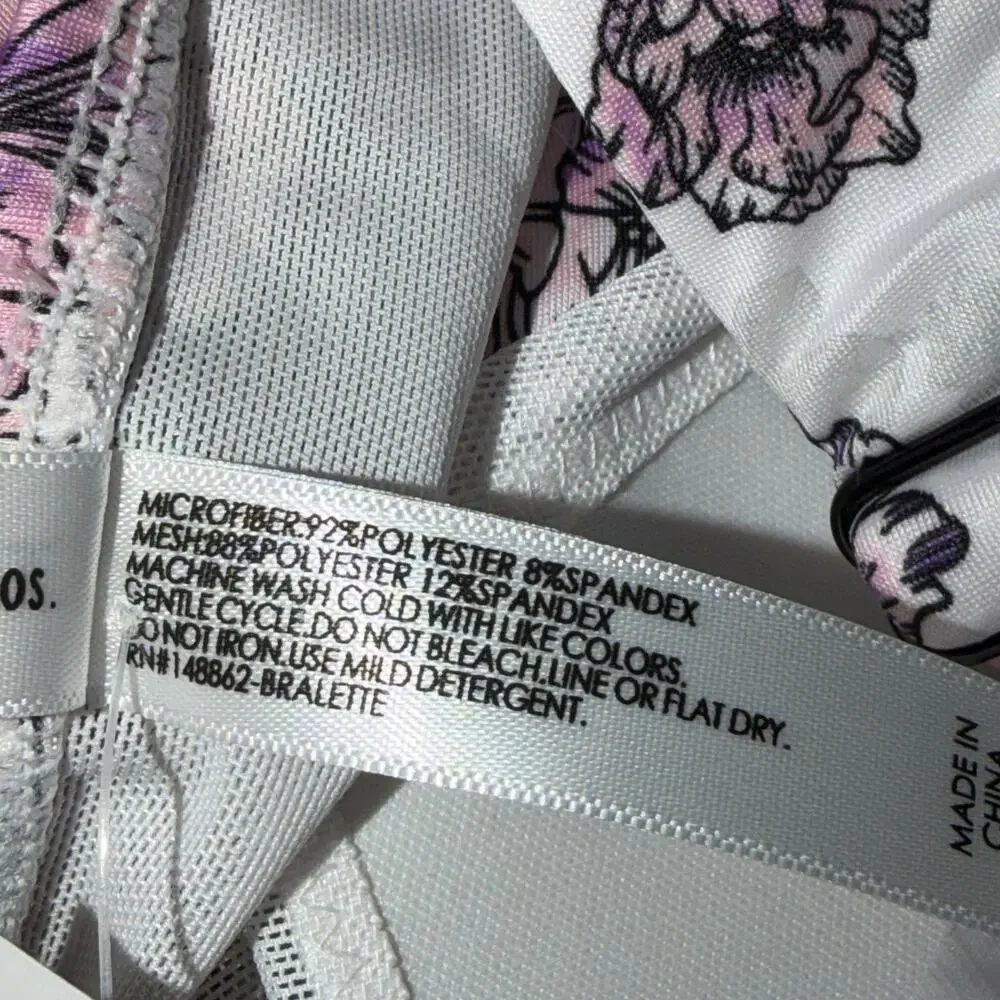 Torrid Curve Bralette And High Waist Panty Set Size 00 M Purple Floral New